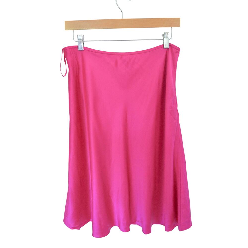 Ralph Lauren Hot Pink Silk Satin Slip Skirt